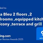Casa Bleu 2 Floors ,2 Bedrooms ,Equipped Kitchen ,Balcony ,Terrace And Grill